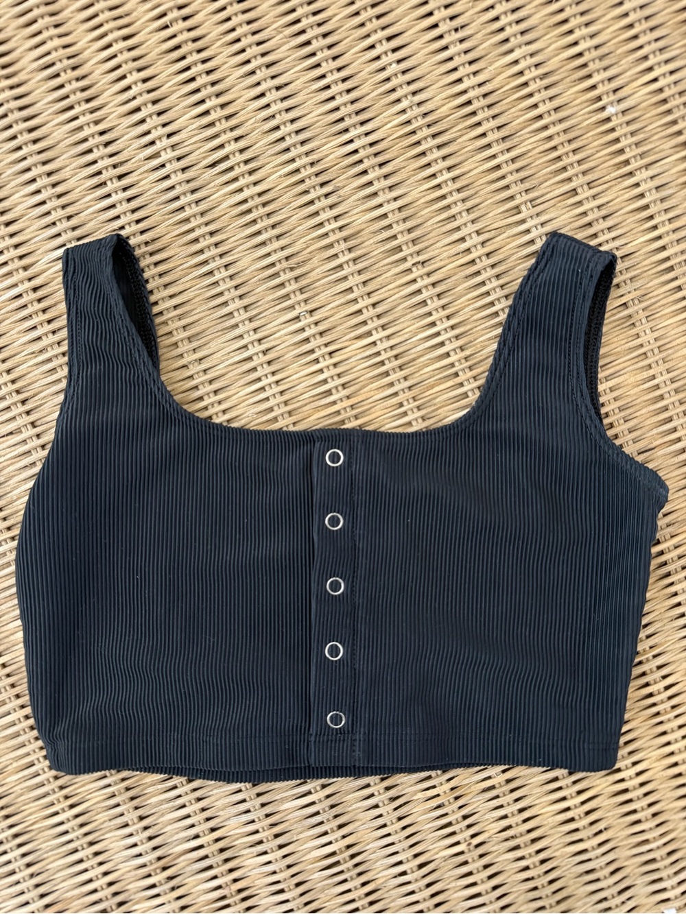 TIGER FRIDAY Black Ribbed Crop Top